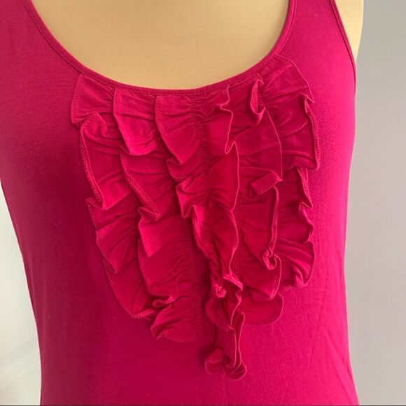 Lauren Ralph Lauren Hot Pink Ruffled Tank Top - Picture 2 of 5